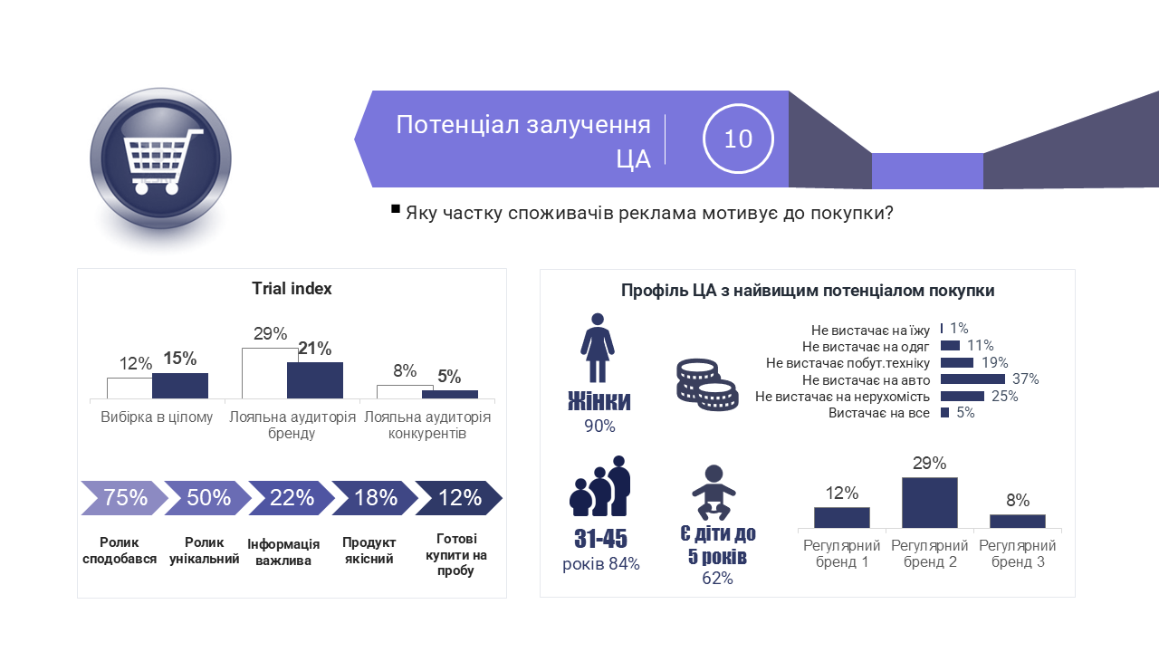 Приклад сторінки звіту AdNavigator: Потенціал залучення ЦА